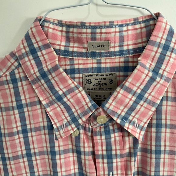 J. Crew - Medium slim fit - plaid shirt in pink and blue - Picture 2 of 4